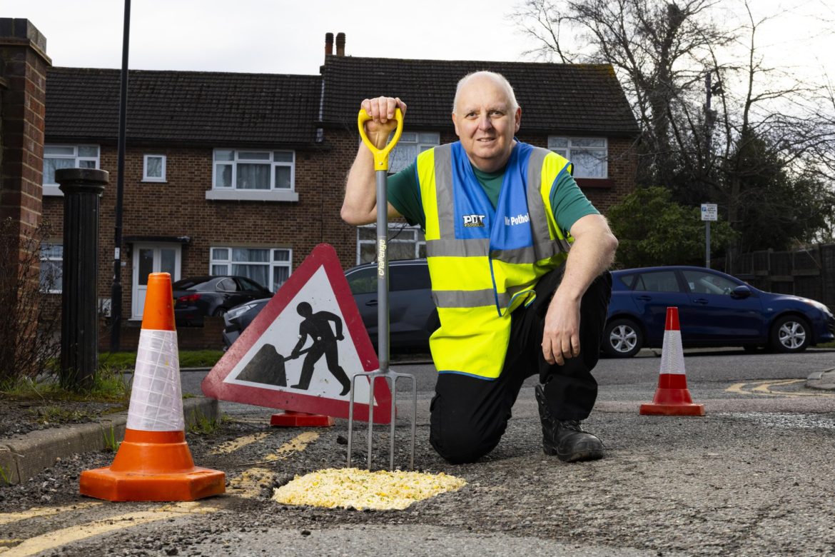 Man so annoyed with potholes he's filling them with Pot Noodles to get them fixed