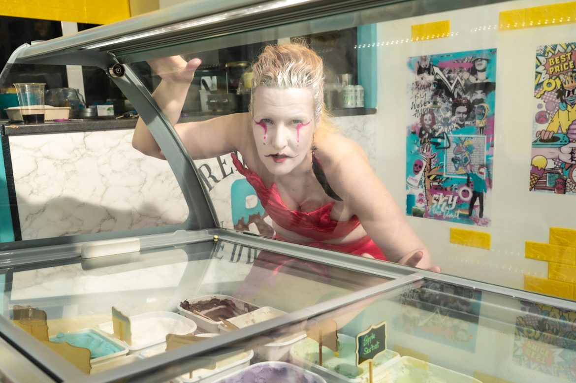 Birgit Itse Modelling in an Ice Cream Parlour