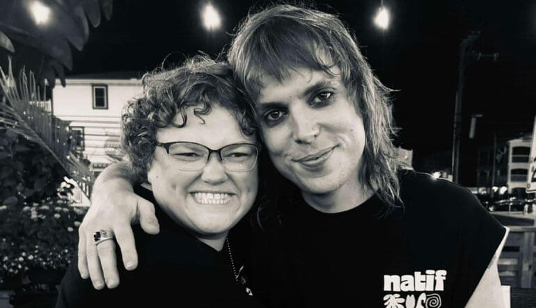 Liz Michels with Luke Spiller from The Struts